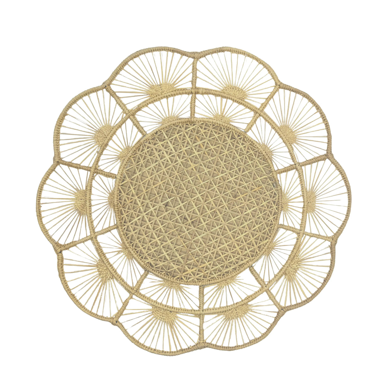 Macondo Forever Petal Perfection Scalloped Handwoven Iraca Placemat