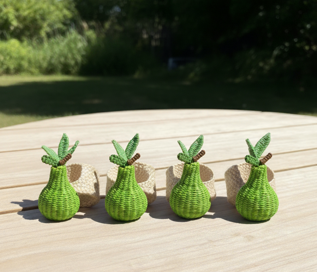 Grape Handwoven Iraca Charm Set Pack of 4