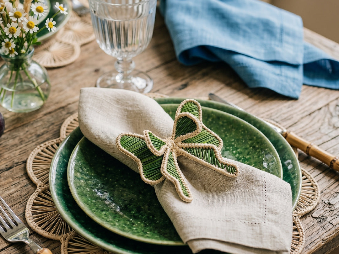 Bow Tie Handwoven Iraca Napkin Ring