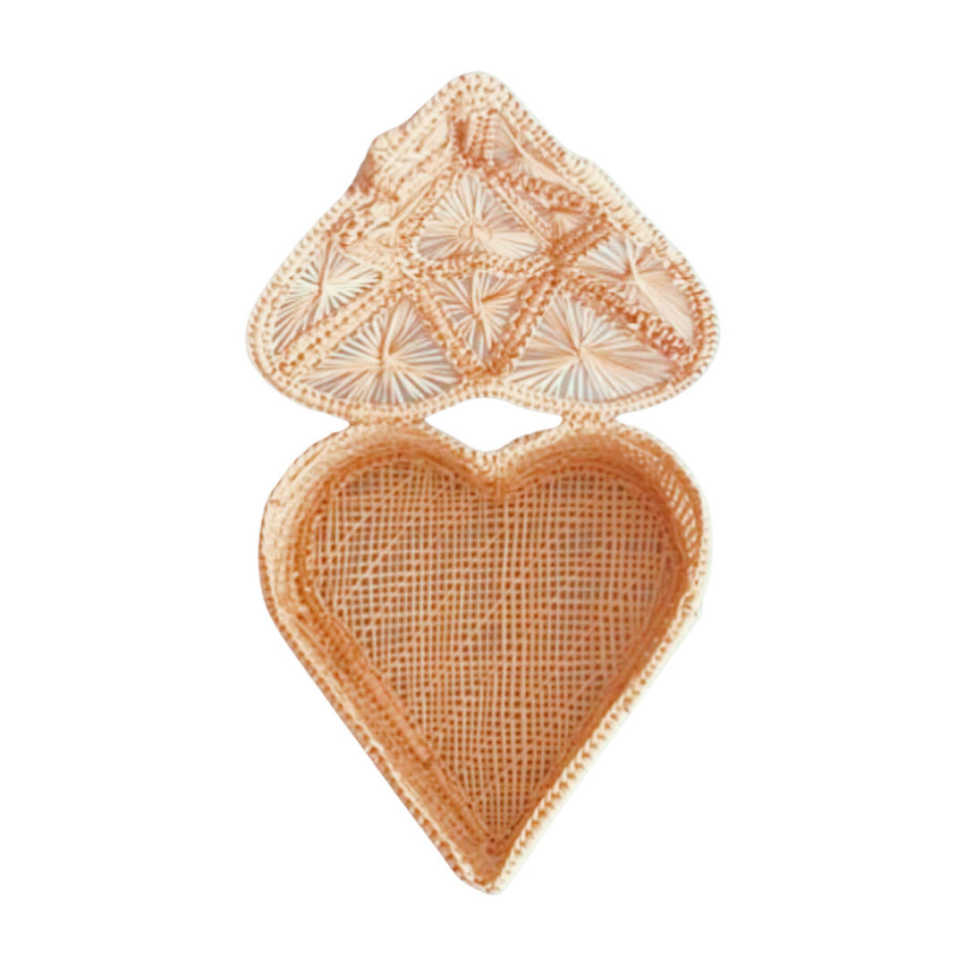 Heart-Shaped Woven Trinket Box