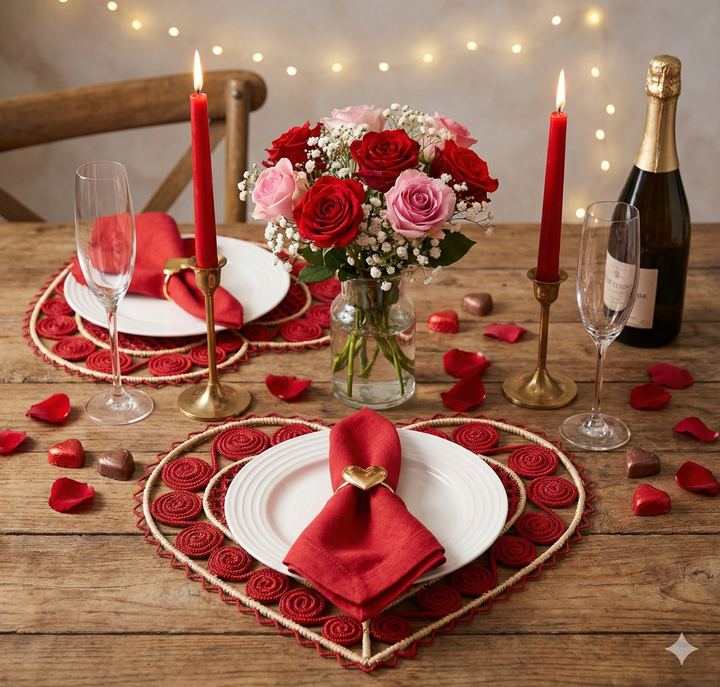 Heart Caracol Handwoven Iraca Placemat