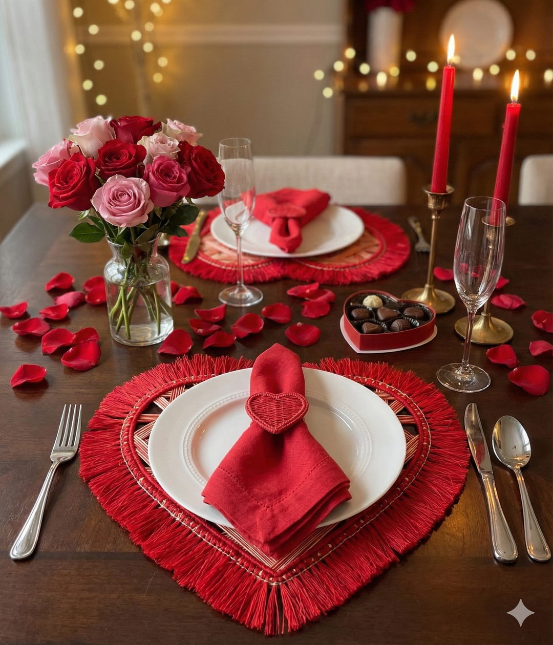 Heart Fringe Handwoven Iraca Placemat