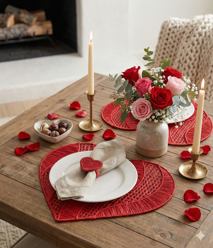 Heart Waves Handwoven Iraca Placemat