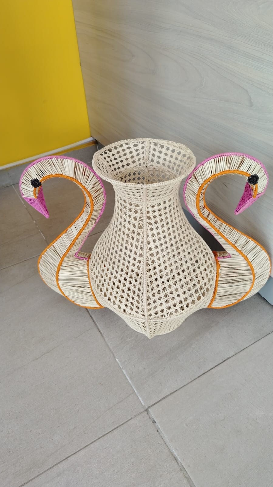 Swan Handwoven Iraca Palm Vase