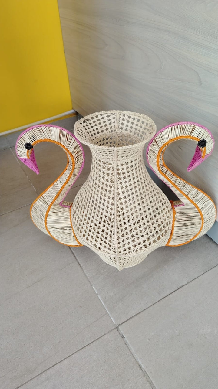 Swan Handwoven Iraca Palm Vase