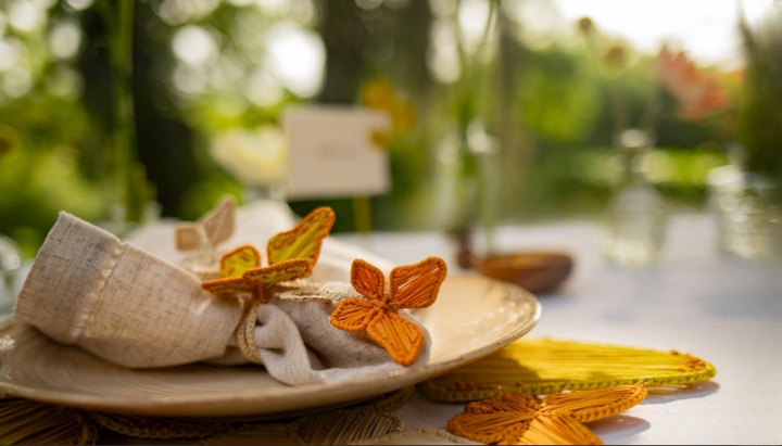 Mariposas Handwoven Iraca Napkin Ring