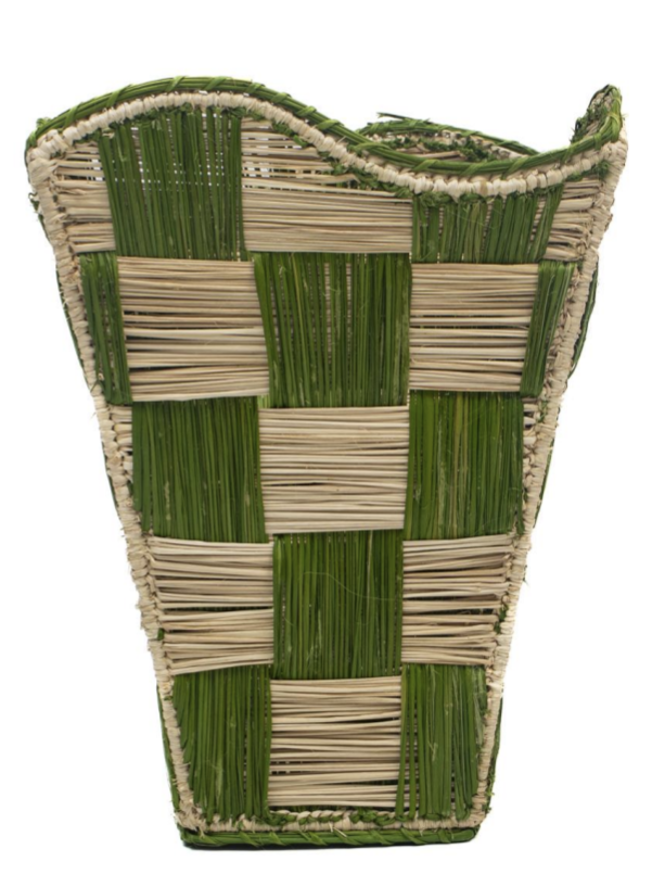 Checkered Handwoven Iraca Vase