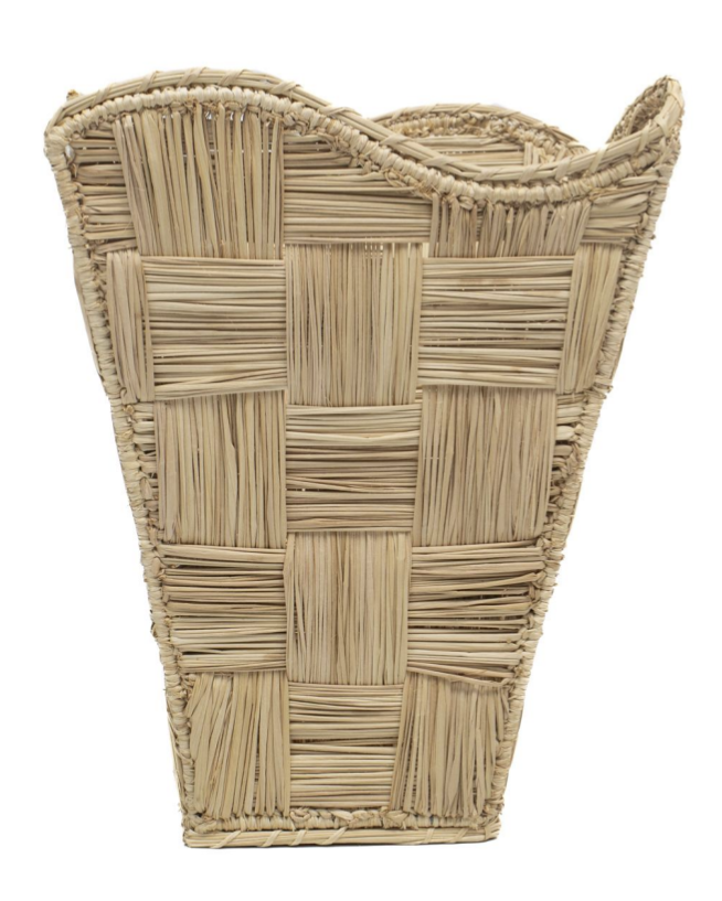 Checkered Handwoven Iraca Vase