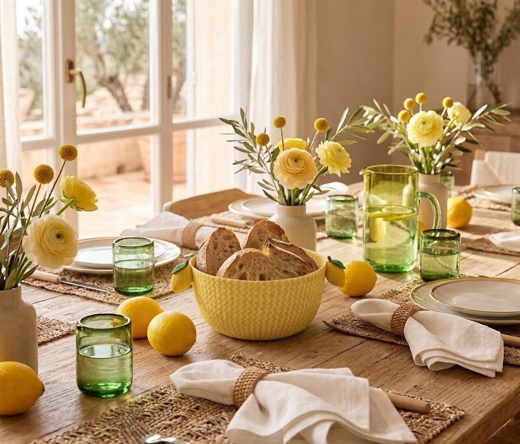 Lemon Handwoven Iraca Bread Basket