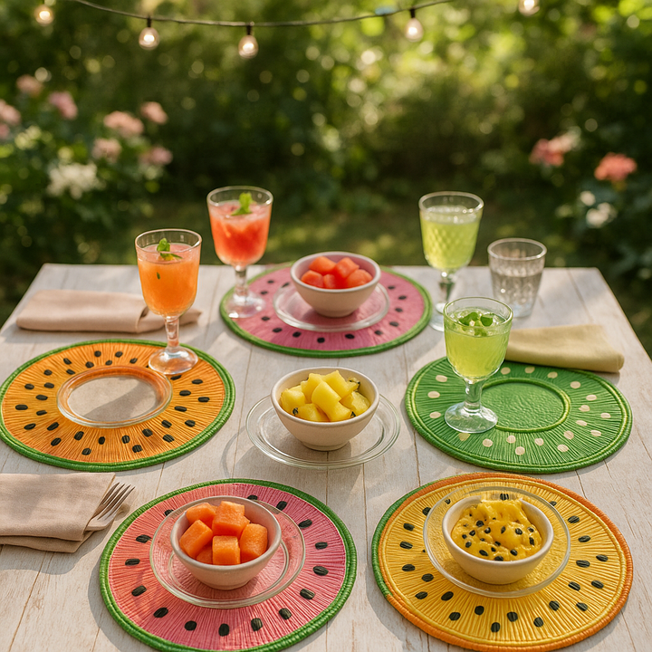 Lilo Handwoven Iraca Placemats – Tropical Fruit Collection