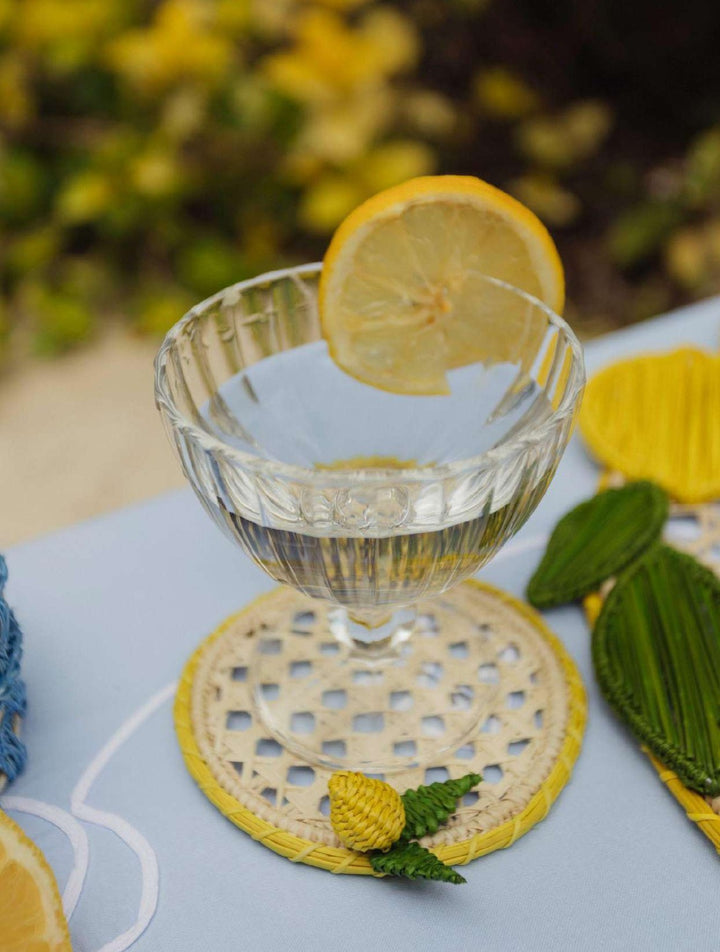 Limone Handwoven Iraca Palm Coaster