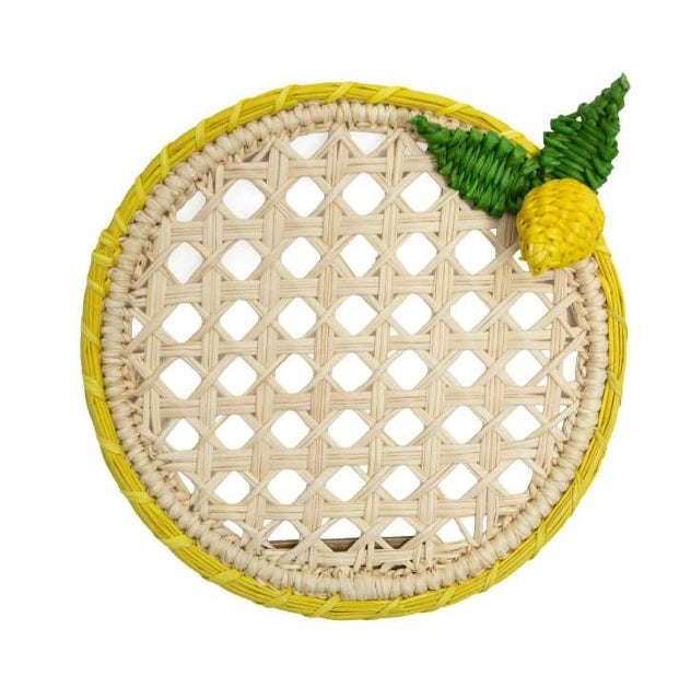 Limone Handwoven Iraca Palm Coaster