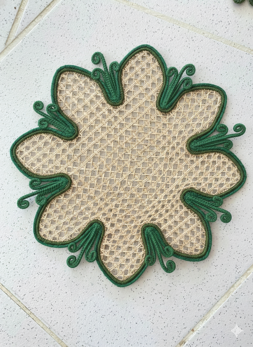 Maracuyá Handwoven Round Iraca Palm Placemat