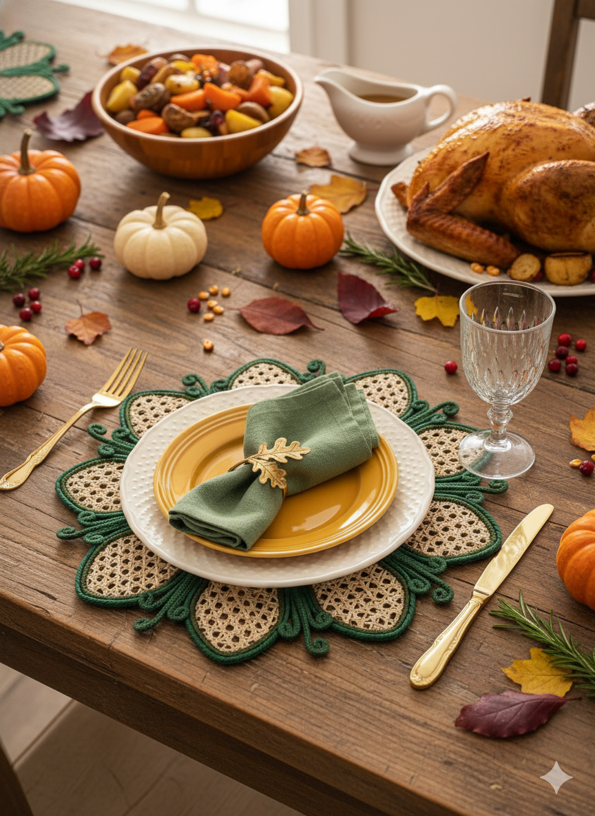 Maracuyá Handwoven Round Iraca Palm Placemat