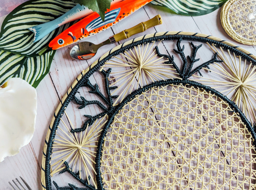 Coral Coastal Handwoven Iraca Placemat