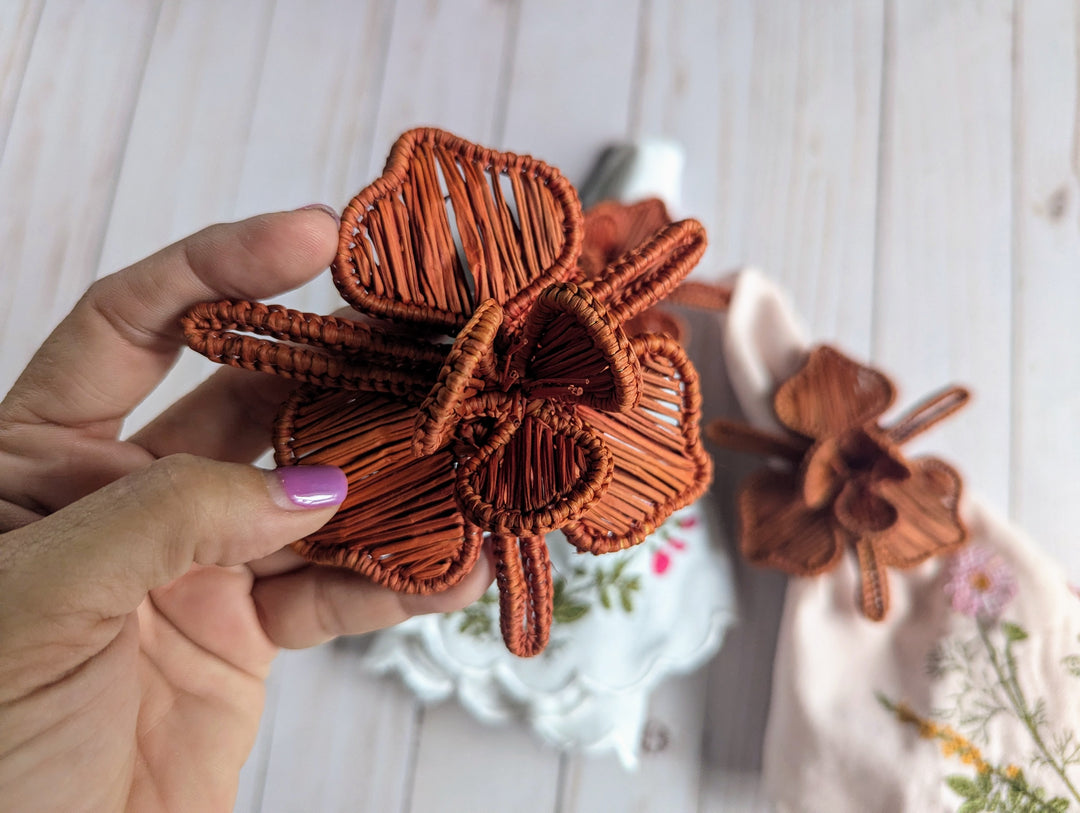 Orchid Woven Napkin Ring in Burgundy