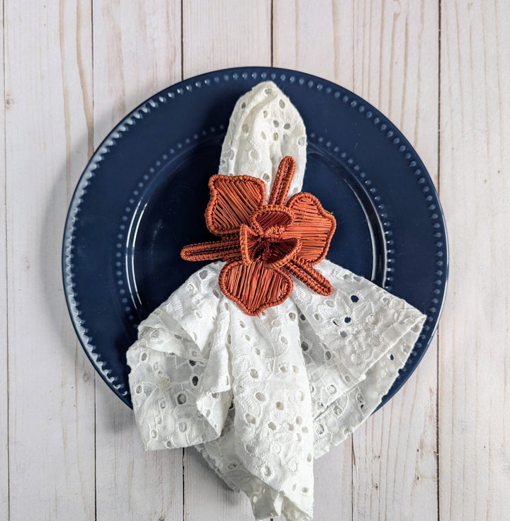 Orchid Woven Napkin Ring in Burgundy