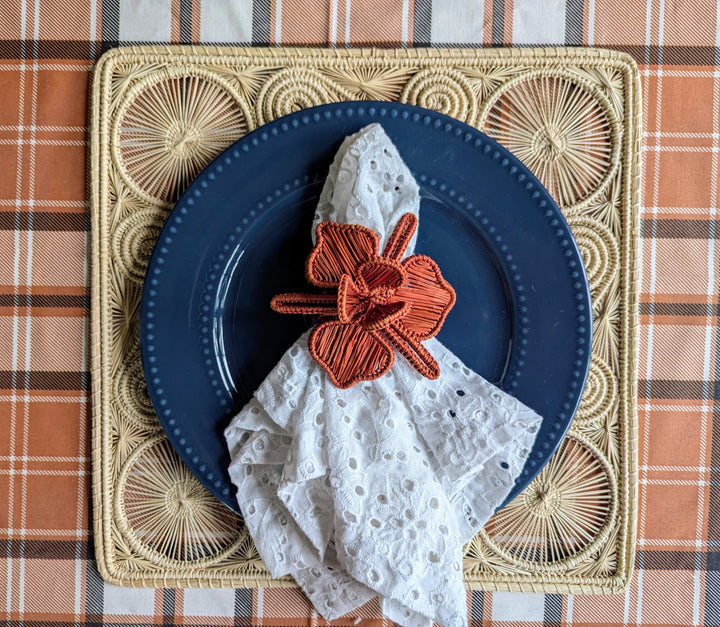 Orchid Woven Napkin Ring in Burgundy