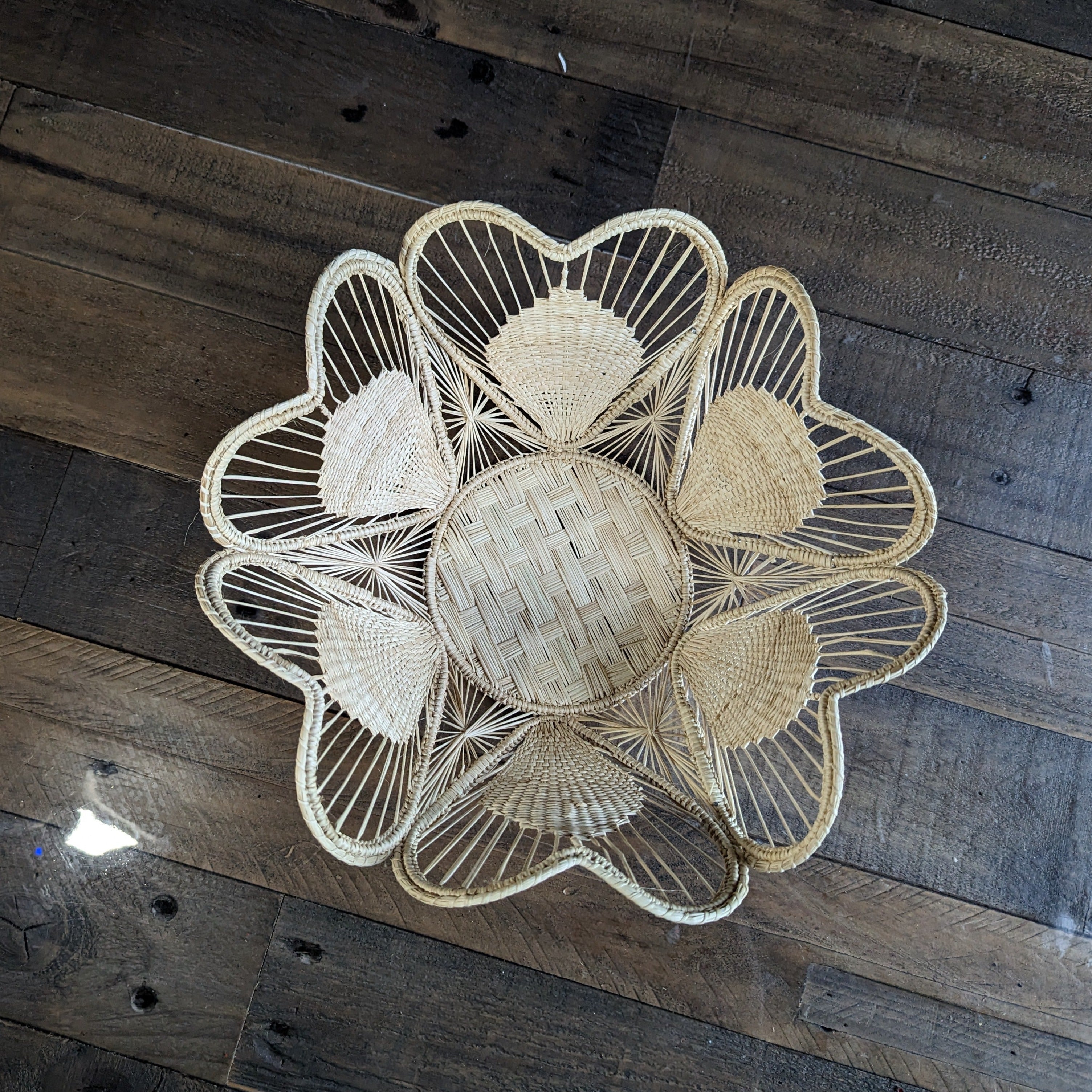 Floral Handwoven Iraca Breadbasket