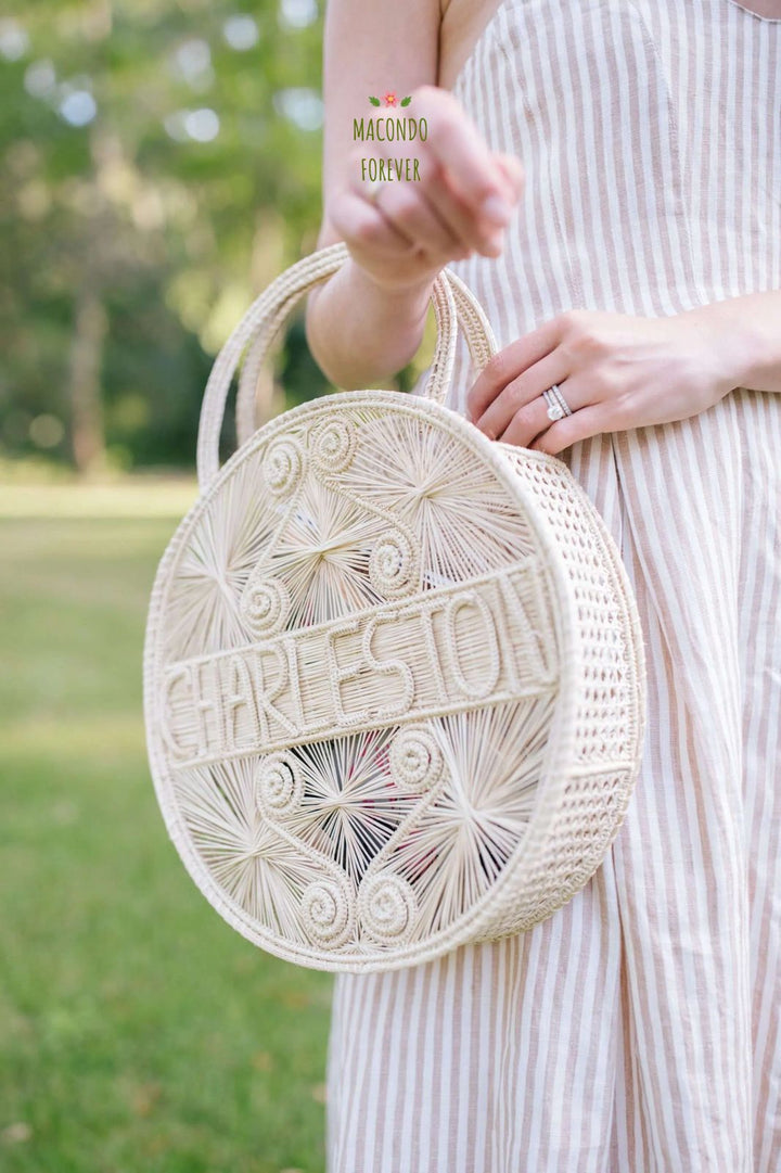 Personalized Caracol Handwoven Iraca Palm Purse