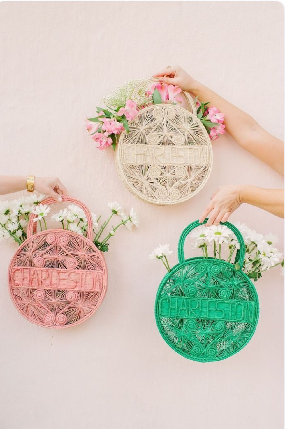 Personalized Caracol Handwoven Iraca Palm Purse