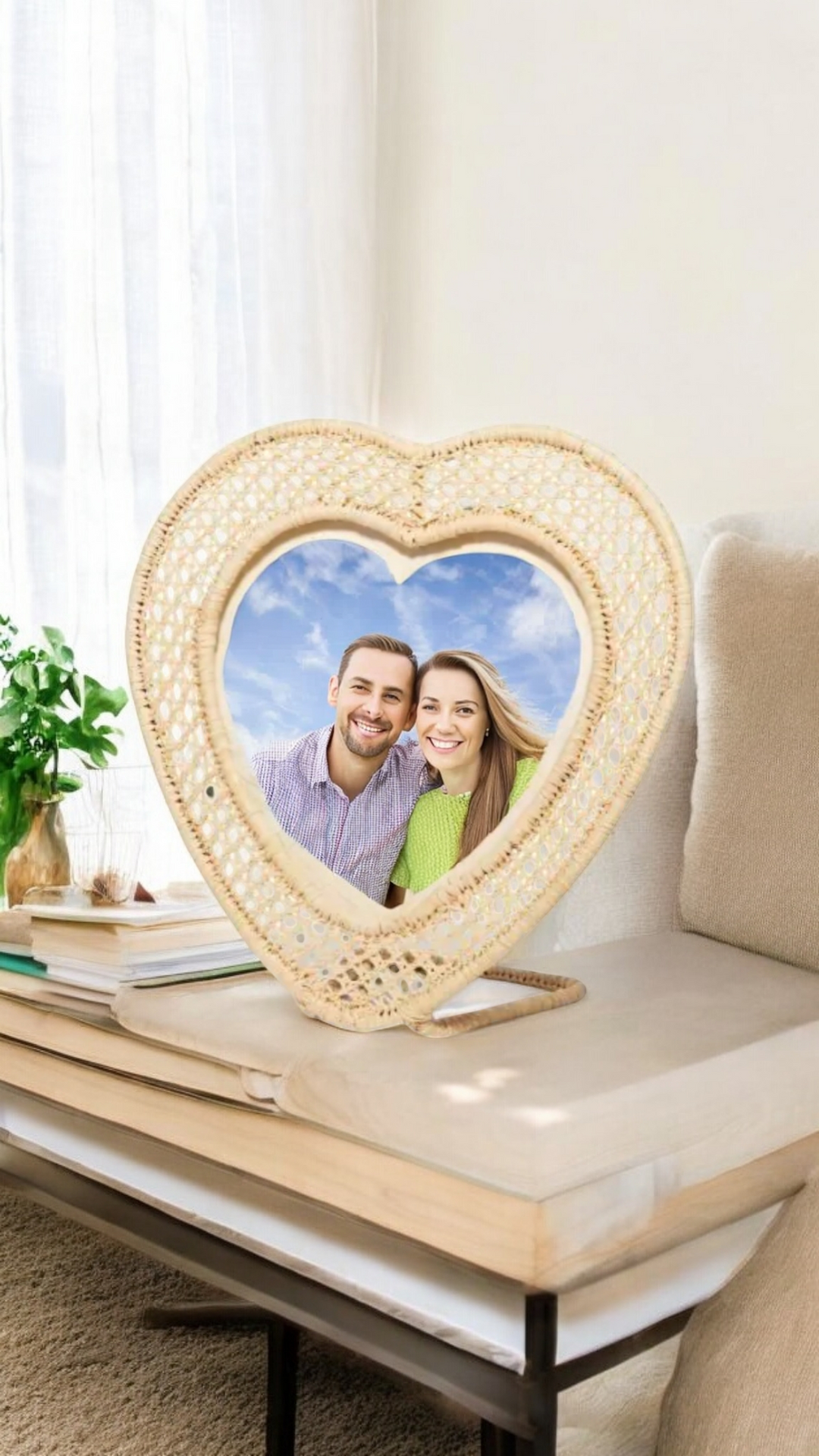 Heart-Shaped Woven Photo Frame