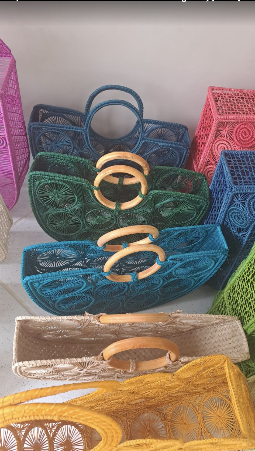 Vibrant Spiral Woven Purse