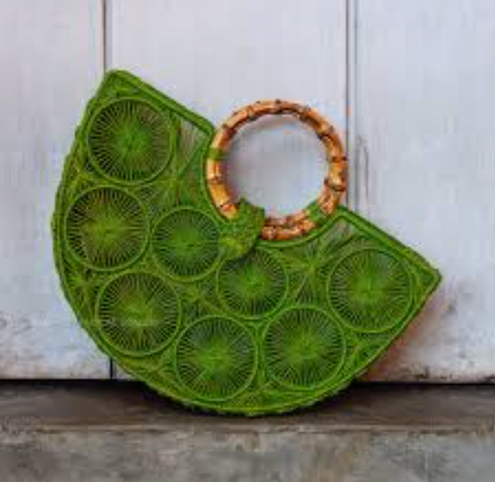 Vibrant Spiral Woven Purse