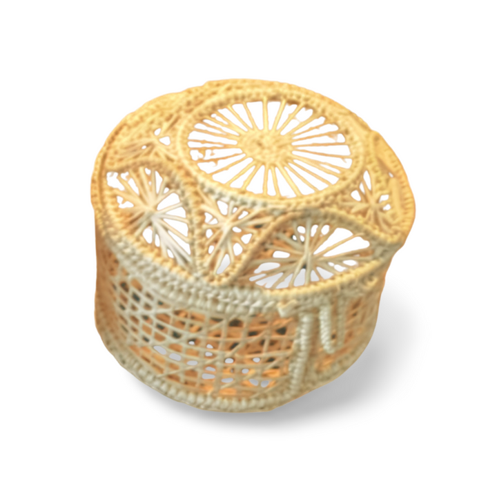 Lattice Iraca Palm Woven Trinket Box