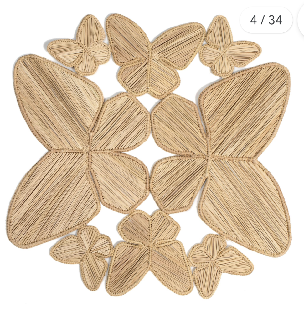 Butterfly Handwoven Iraca Placemat
