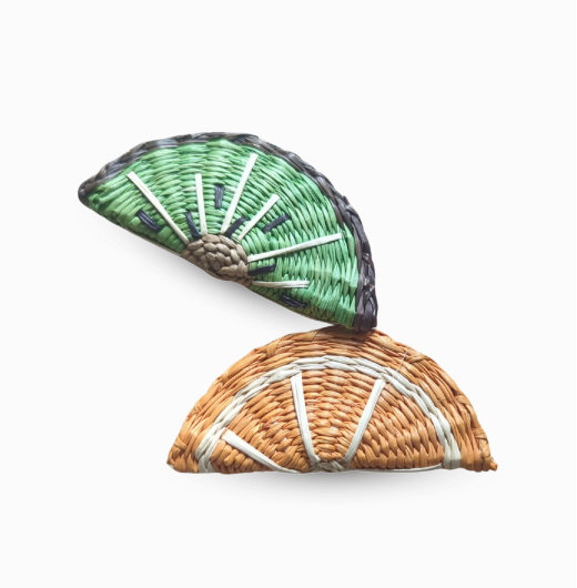 Orange Iraca Woven Charm Set Pack of 4