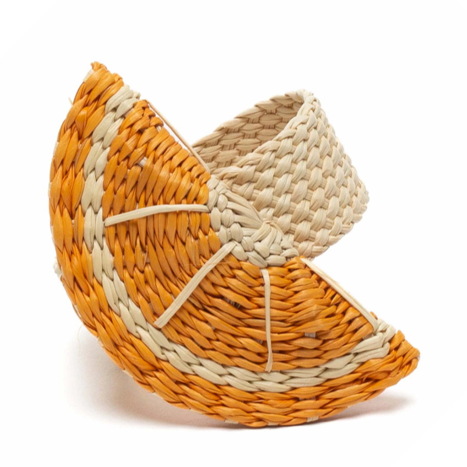 Orange Iraca Woven Charm Set Pack of 4