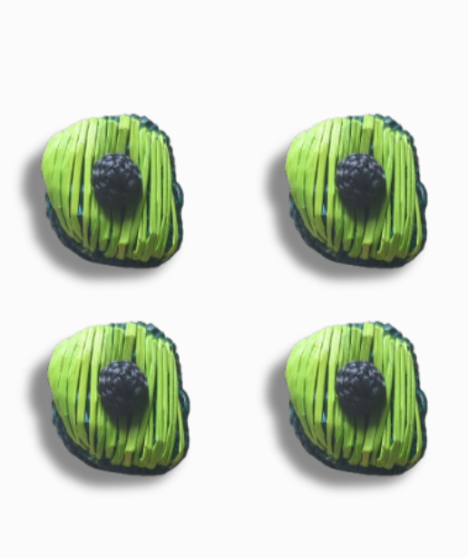 Mini Avocado Iraca Woven Charm Set Pack of 4