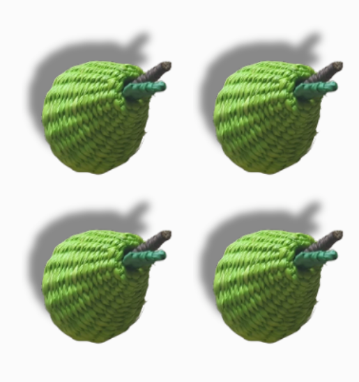 Pear Iraca Woven Charm Set Pack of 4
