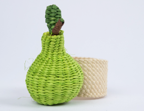 Pear Iraca Woven Charm Set Pack of 4