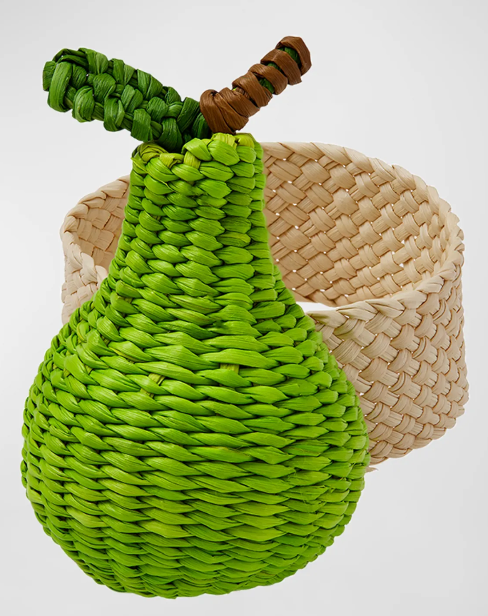 Pear Iraca Woven Charm Set Pack of 4