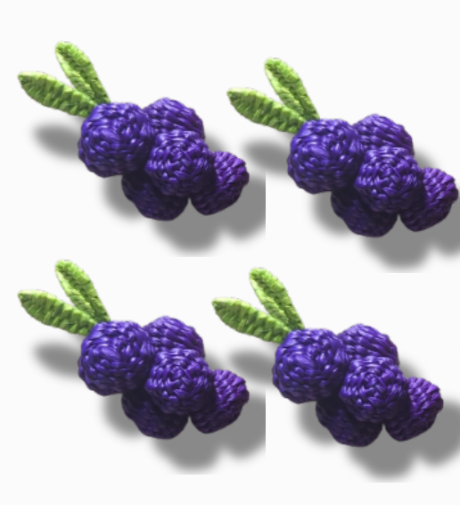 Grape Iraca Woven Charm Set Pack of 4