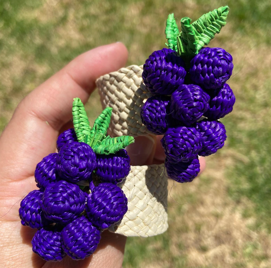 Grape Iraca Woven Charm Set Pack of 4