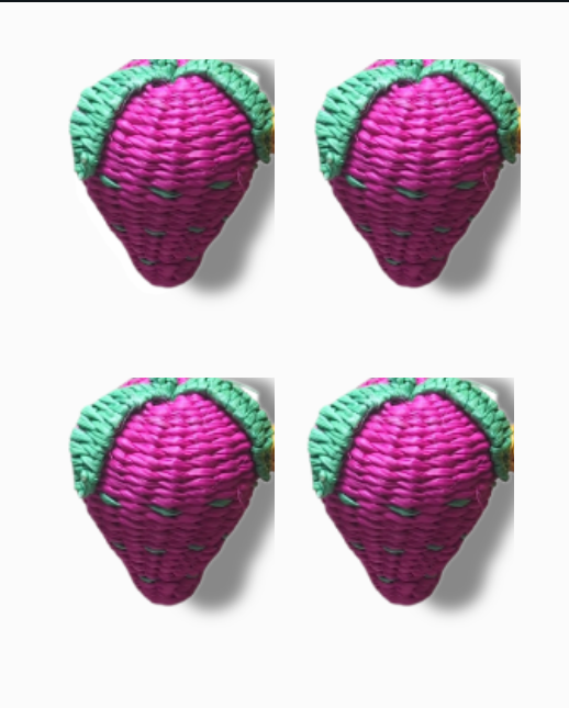 Strawberry Iraca Woven Charm Set Pack of 4