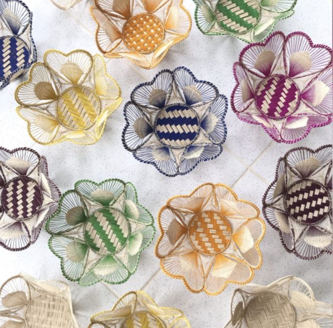 10" Floral Handwoven Iraca Bread Basket - MacondoForever