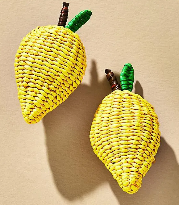Lemon Iraca Woven Charm Set Pack of 4