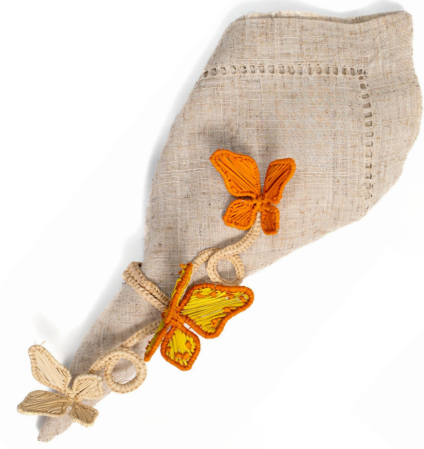 Mariposas Handwoven Iraca Napkin Ring