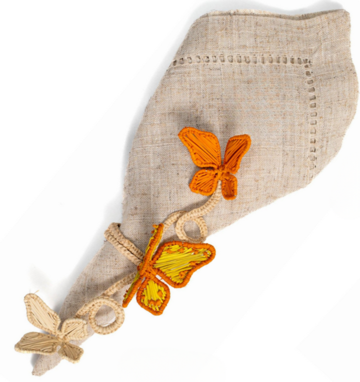 Mariposas Handwoven Iraca Napkin Ring