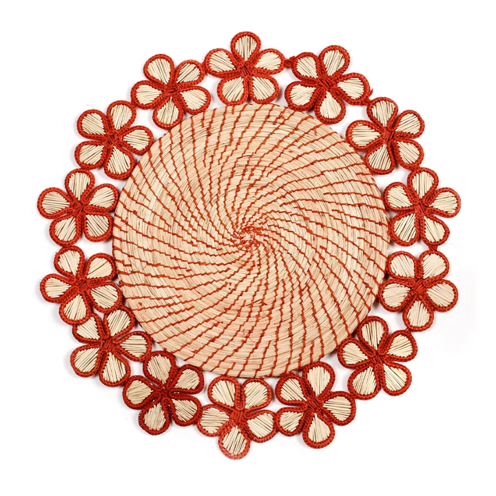 Plumeria Handwoven Iraca Placemat