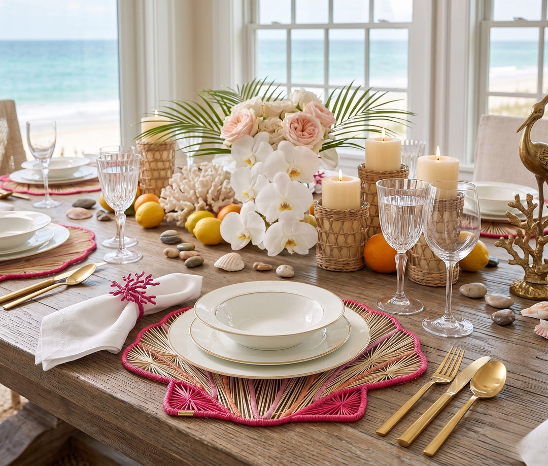 Ocean Blossom Handwoven Iraca Placemat
