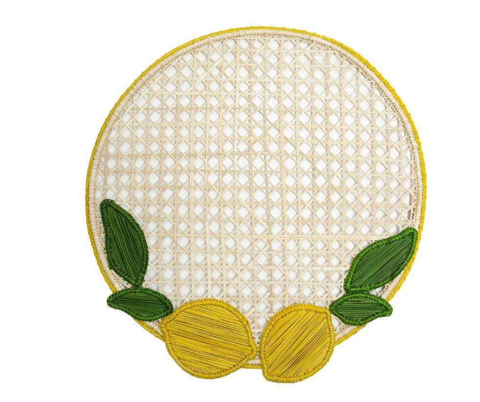 Limone Handwoven Iraca Palm Placemat