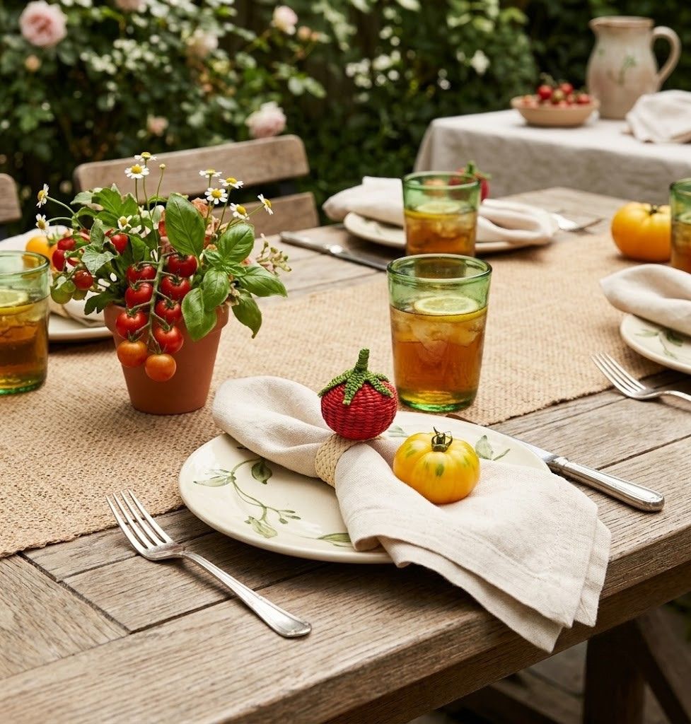 Tomato Handwoven Iraca Napkin Ring