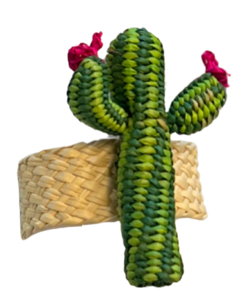 Cactus Blossom Handwoven Iraca Napkin Ring