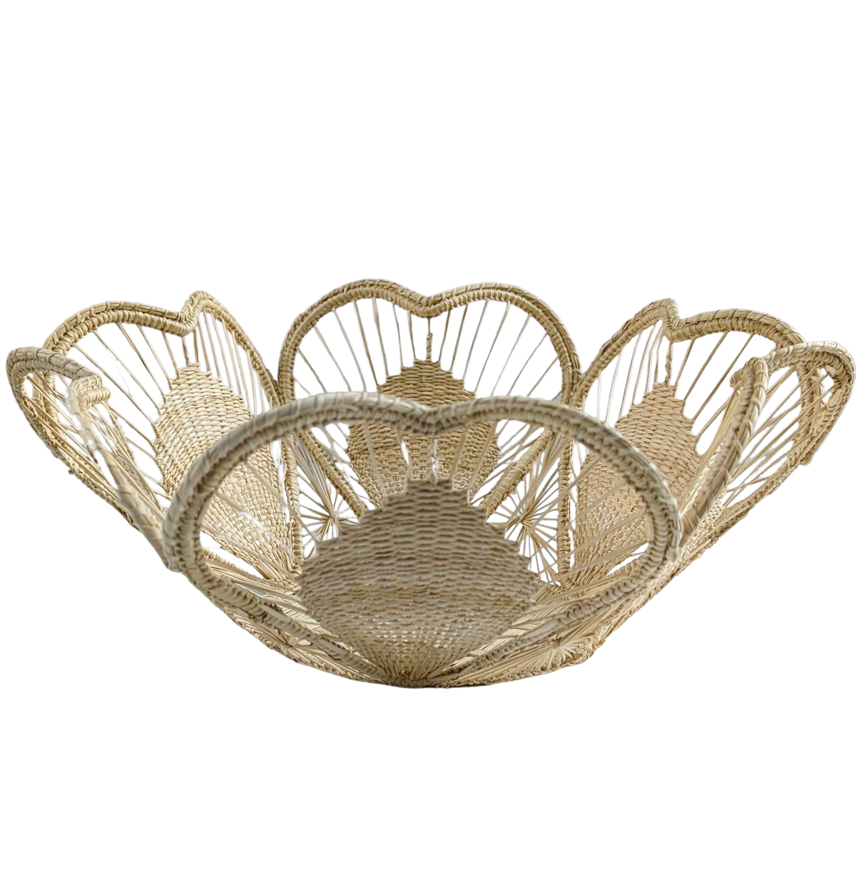 Macondo Forever 10" Handwoven Floral Iraca Bread Basket