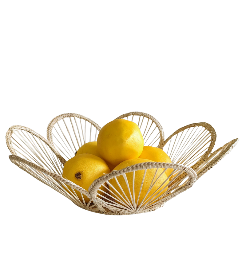 Macondo Forever 12" Scalloped Handwoven Iraca Bread Basket